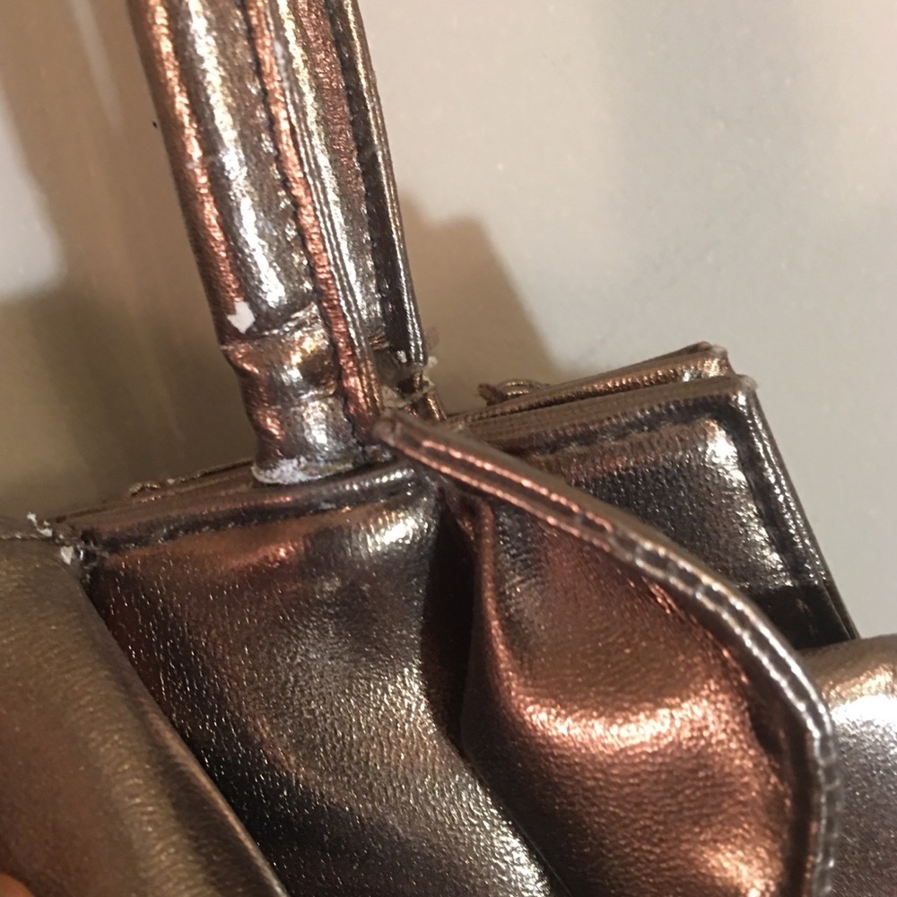 Front and Back Gold Ruffle Bag HandBag Purse - Picture 6 of 16